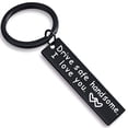 thumbnail image 1 of DESIGNICE 2026 New Drive Safe Keychain for Him, Stainless Steel Boyfriend Birthday Gifts, Titanium Steel I Love You Gifts for Him, Black, Style1, 1 of 6