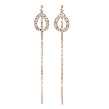DESIGNICE Drop Earrings for Women Long Tassel Teardrop Earrings for Women Teardrop Design Threader Earrings Gold