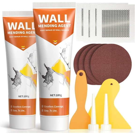 DESIGNICE Drywall Repair Kit, Wall Patch Repair Kit, 2 Pack Wall Patching Agent, Simple Filling of Wall Holes & Efficient Crack Repair, Plaster Wall Repair, Apartment Friendly