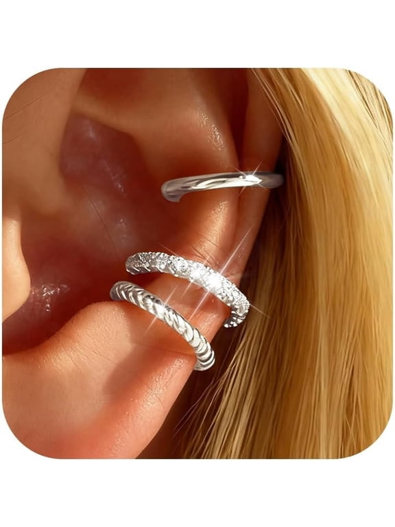 Ear Cuffs Non Piercing 14K Gold Plated Ear Cuff Earrings for Women Trendy Clip on Cartilage Earring Stacks Non Pierced Adjustable Fake Earrings Set Jewelry