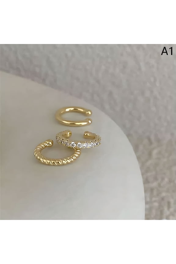 Ear Cuffs Without Piercing Ear Clip Earrings Non-Piercing Fake Cartilage-Gold