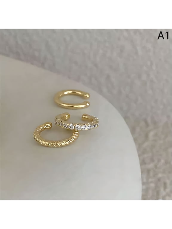 Ear Cuffs Without Piercing Ear Clip Earrings Non-Piercing Fake Cartilage-Gold