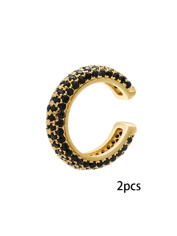 Ear Cuffs for Women - CZ Paved Hoop Conch Cuff Earrings for Men - Sparkle Rhinestones Clip On Wrap Earrings Non Pierced