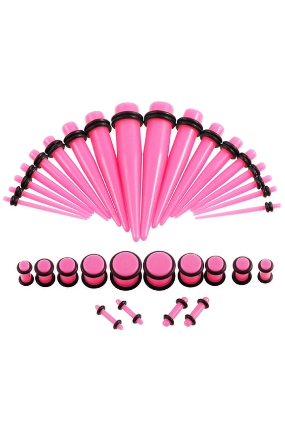 Ear Gauge Stretching Kit Adjustable Size Gauge Stretching Kit Easy to Clean Gauges for Ears Pink