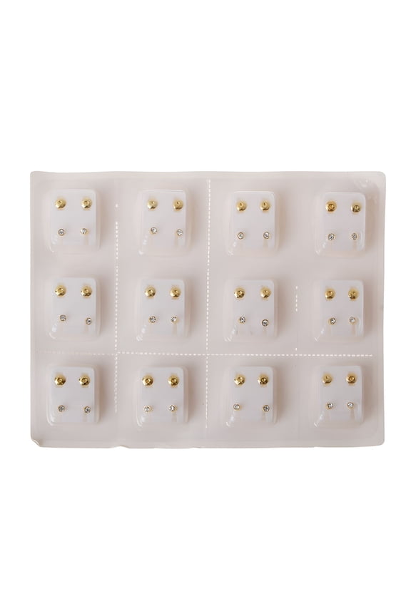 Ear Piercing Earrings Silver Stainless 3/5mm Clear CZ Studs Tragus Cartilage Piercing Jewelry