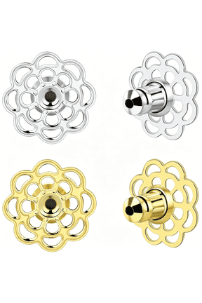 Earring Backs for Droopy Ears, 4Pcs Flower Shape Earring Support Backs Replacements for Heavy Earrings Tight Locking Earring Backs for Studs Large Pierced Lifter Backings,Mixed Color