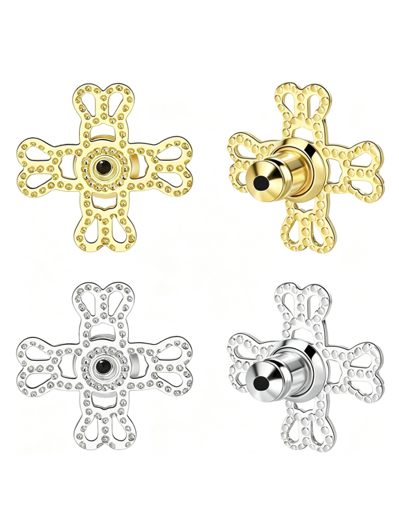 Earring Backs for Droopy Ears,4Pcs Lightweigh Earring Lifter Backs for Heavy Earrings Tight Locking Flower Shape Earring Backs for Studs Large Pierced Support Backings,Mixed Color