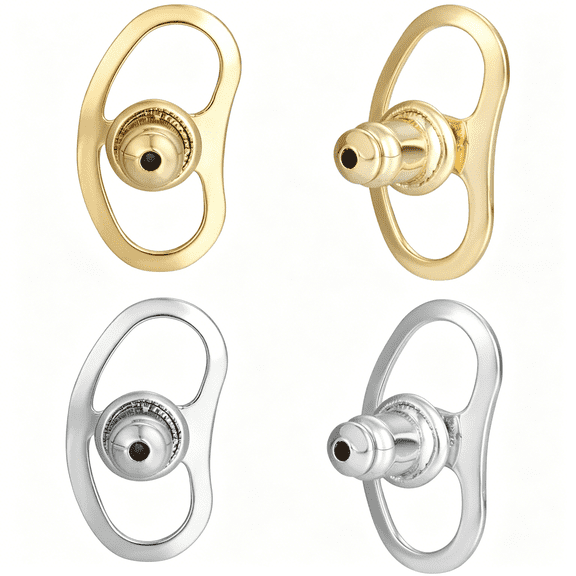 DESIGNICE Earring Backs for Droopy Ears, Locking Bullet Earring Backs Replacements for Studs Large Earring Backings 4pcs Tight Earring Lifter Backers for Heavy Earrings,Mixed Color