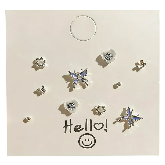 DESIGNICE Earring Sets,Butterfly Earring Sets for Women,Low Allergenicity Cute Earrings Womens Earrings,5Pairs