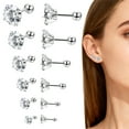 thumbnail image 1 of DESIGNICE Earring Sets,Titanium Steel Earring Sets for Women,3mm/4mm/5mm/6mm/7mm/8mm Stud Earrings Hypoallergenic Earrings for Women,6Pcs, 1 of 7