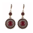 thumbnail image 1 of DESIGNICE Earrings,Unique Retro Bohemian Design Helix Earrings,Lightweight & Comfortable Wear Stud Earrings for Women,Gold & Red, 1 of 2