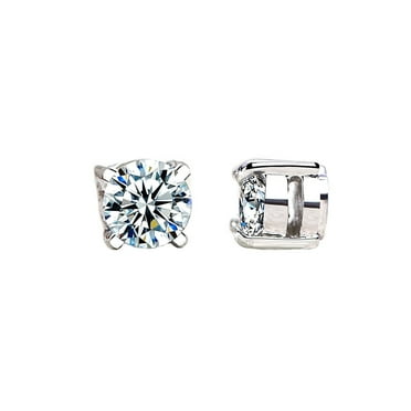 DESIGNICE Earrings,Magnetic Design Aretes De Mujer,No Piercing Comfortable Fit Stud Earrings,White