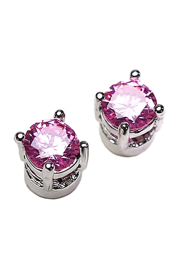 Earrings,Magnetic Design Rhinestone Earrings,Rhinestone Sparkle Stud Earrings,Pink