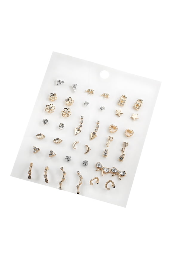 Earrings Set,Alloy Earring Sets for Women,Fashion Minimalist Earrings for Women Trendy Cute Earrings,21Pairs