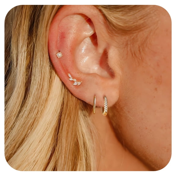 DESIGNICE Earrings Set,Diamond Earring Sets for Women,Stylish Compact Earrings for Women Trendy Womens Earrings,4Pcs