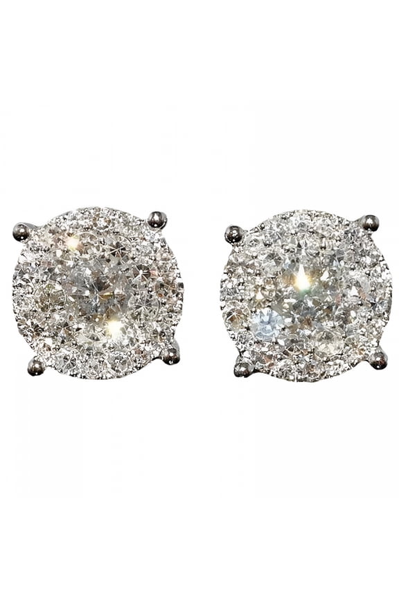 Earrings for Men Sterling Silver Earrings Studs Flat Back Fashion Ol Round Studded with