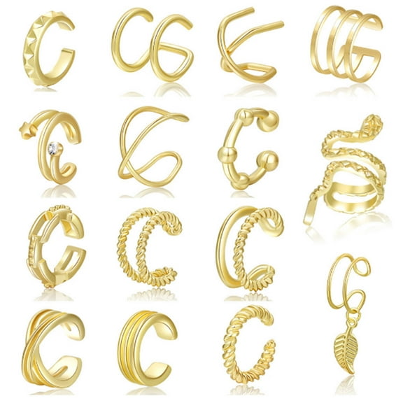 DESIGNICE Earrings for Women Metal Ear Cuff Women Hoop Earrings,Gold