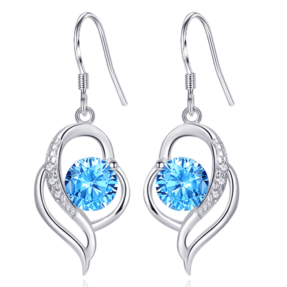 DESIGNICE Earrings for Women,Silver Earrings Jewelry,Hypoallergenic Non-Fading Statement Earrings for Women,Blue