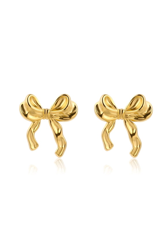 Earrings for Women Trendy,Fashionable Bow Design Bow Earrings,Stainless Steel Material Gold Earrings for Women Trendy,Gold