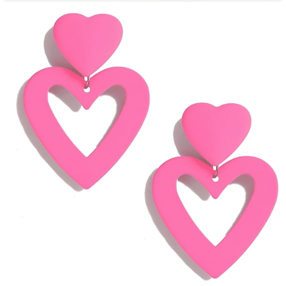 DESIGNICE Earrings for Women,Valentine’S Day Design Dangle Earrings for Women,Romantic Heart-Shaped Womens Earrings,Pink