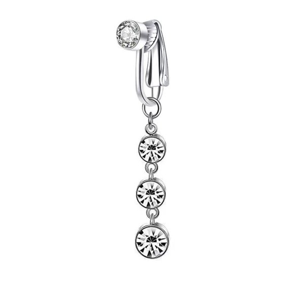 DESIGNICE Easy to Wear Navel Ring Stylish No Piercing Belly Button Clip for Sensitive Skin