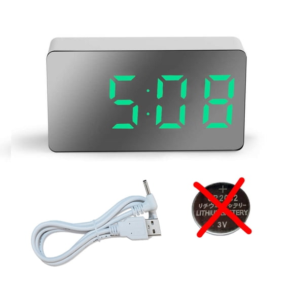 DESIGNICE Electronic Digital Alarm Clock Multifunction Large Screen Car Led Travel Clock with Temperature for Time & D