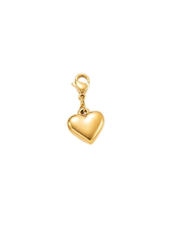 Elegant Gold Love Heart Shape Clip on Charms for Bracelet and Necklace Diy Jewery Making Zipper Pull Charms Gold Charms for Bracelets