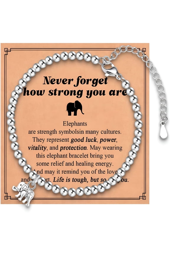 Elephant Gifts for Women,Inspirational Elephant Bracelet Get Well Soon Feel Better After Surgery Recovery Encouragement Gifts for Women Girls Her