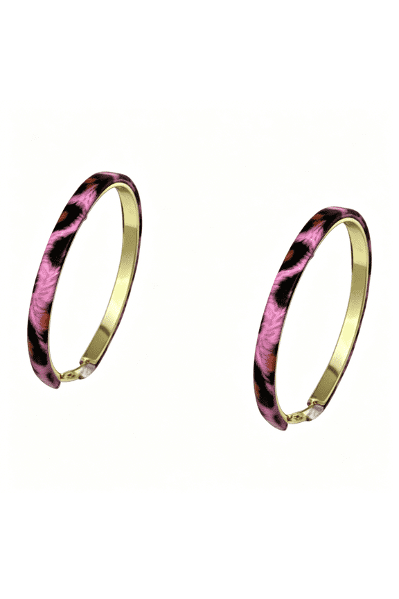 Exaggerated Leopard Leather Round Hoop Earrings Big 5Cm Circle Hoop Earring for Women Personality Statement Jewelry