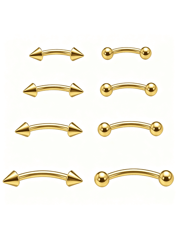 Eyebrow Piercing Jewelry Surgical Steel Curved Barbell Tiny Eyebrow Ring Vertical Labret Lip Jewelry Ear Rook Navel Small Belly Button Ring for Women Men 6Mm/8Mm/10Mm/12Mm