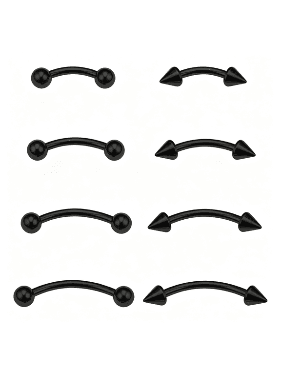 Eyebrow Piercing Jewelry Surgical Steel Vertical Labret Lip Jewelry Curved Barbell Tiny Eyebrow Rings Ear Rook Navel Small Belly Button Ring for Women Men 20G 16G 6Mm/8Mm/10Mm/12Mm
