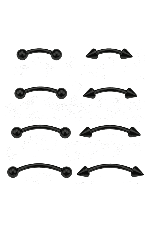 Eyebrow Piercing Jewelry Surgical Steel Vertical Labret Lip Jewelry Curved Barbell Tiny Eyebrow Rings Ear Rook Navel Small Belly Button Ring for Women Men 20G 16G 6Mm/8Mm/10Mm/12Mm