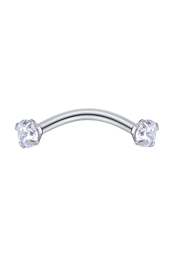 Eyebrow Ring Cubic Zirconia Wear-resistant Steel Body Piercing Jewelry Barbell for Women