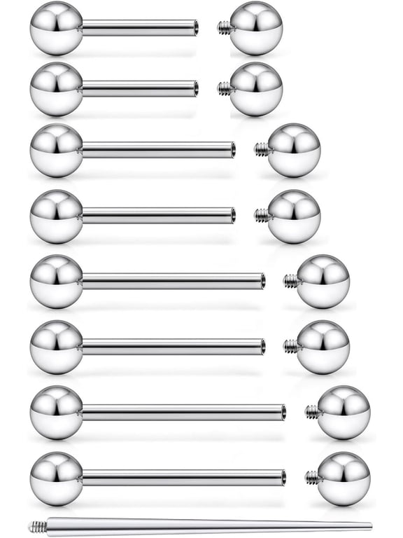 F136 Titanium 16/14G Internally Threaded Nipple Tongue Rings Bridge Piercing Jewelry for Women Men 12/14/16Mm Bars Barbells