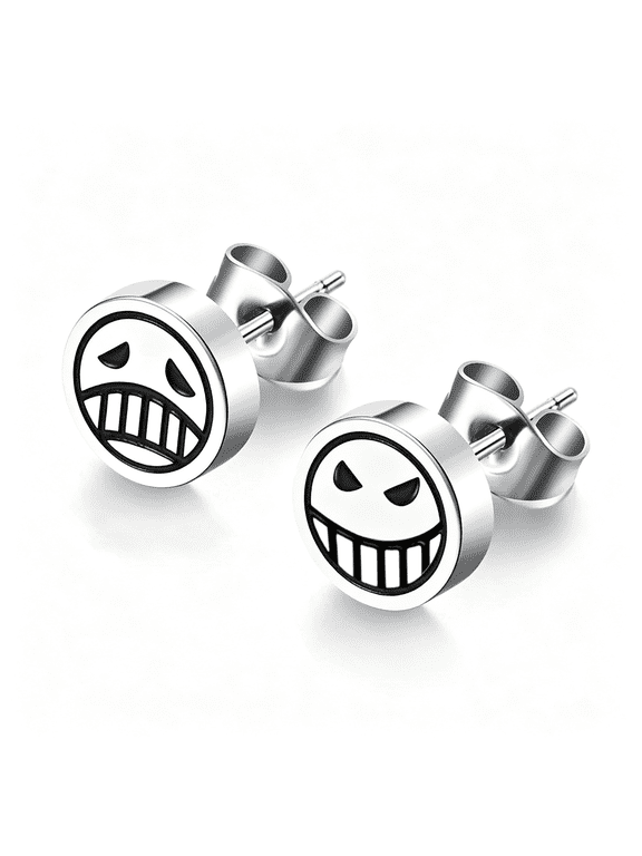 Face Earrings,Happy Unhappy Stud Earrings,Anime Earrings for Men Women Birthday Halloween Cosplay Party Anime Earrings