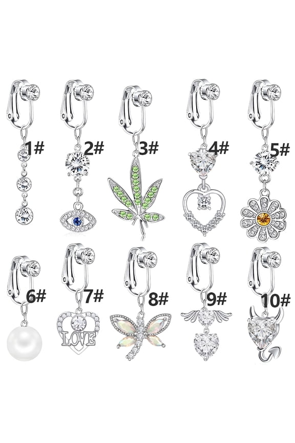 Fake Belly Ring Fake Belly Piercing Clip Butterfly Snake Navel Umbilical Belly Button Rings Cartilage Clip Earrings Body Jewelry