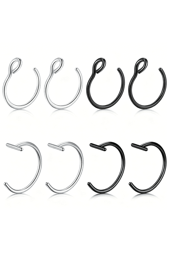 Fake Lip Piercing Fake Lip Ring Fake Nose Ring Fake Snake Bites Fake Nose Piercing Faux Lip Rings Fake Snake Bite Piercing Clip Lip Ring Ear Cuff Earrings