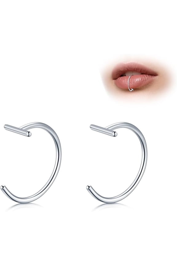 Fake Nose Lip Ring Clip on Non Piercing Helix Cartilage Earring Ear Cuff Body Jewelry for Women Men