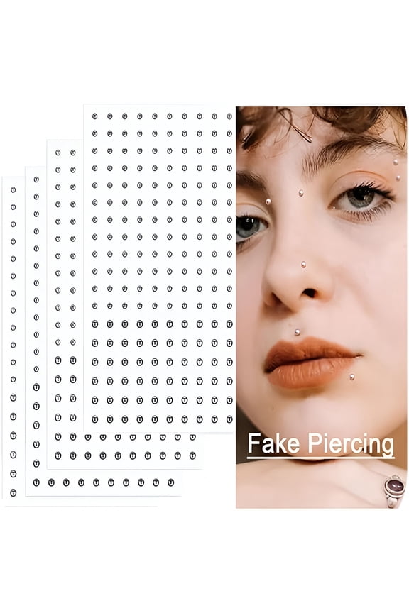 Fake Piercings-Nose Ring,Eyebrow,Lip Ring,Labret Studs&More-Adhesive Face Jewelry