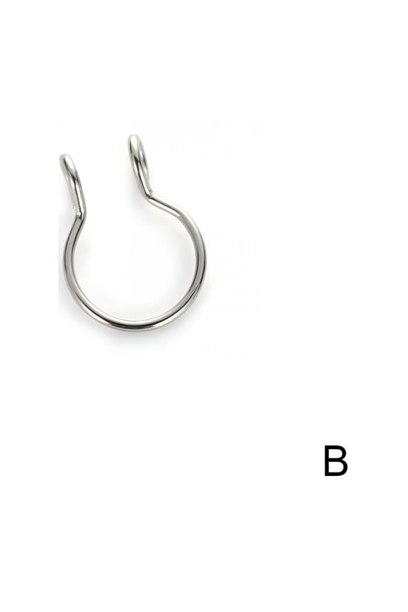 Fake Septum Ring Nose Non-Pierced Cuff Silver Gold Jewelry Faux Piercing Fake Nose Piercing