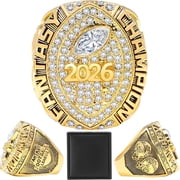 DESIGNICE Fantasy Football Championship Ring, Sterling Silver Finish League Winner Trophy with High-Grade Gift Box