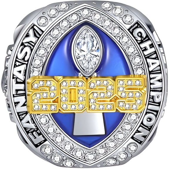 DESIGNICE Fantasy Football Championship Ring - Trophy Ring with Display Box for Sports Fan Gift Sizes 11