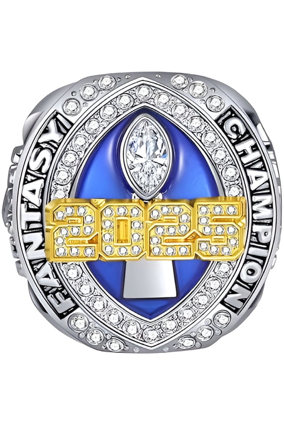 Fantasy Football Championship Ring - Trophy Ring with Display Box for Sports Fan Gift Sizes 11