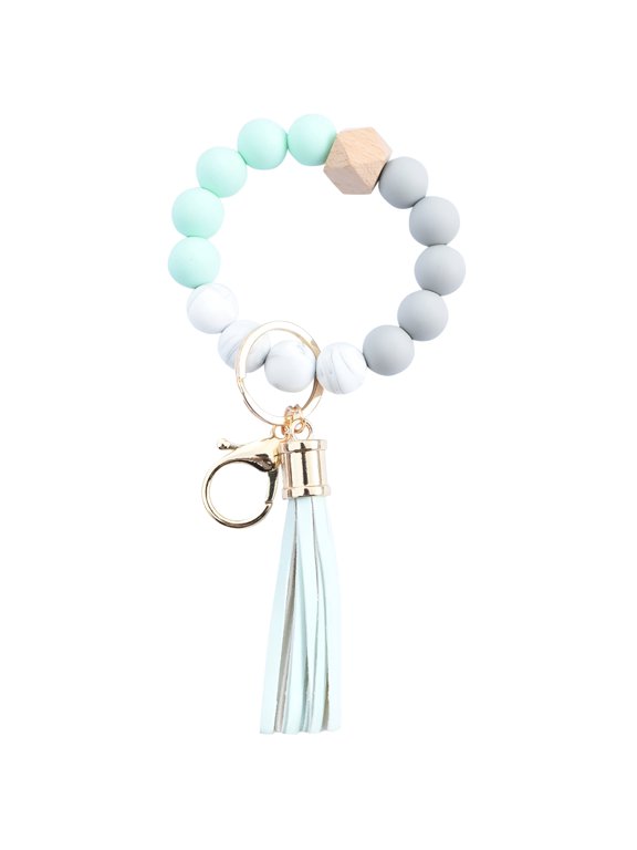 Fashion Creative Keychain Bracelet Wristlet Key Ring Beaded Bangle Key Chains for Women Key Wristlet for Women