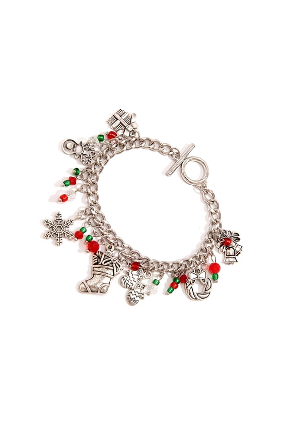 Festive Christmas Tree and Snowflake Bracelets Colorful Beaded Wrist Chain Jewelry Gifts for WomenS Holiday Outfits