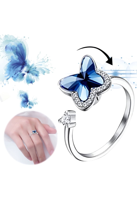 Fidget Anxiety Rings Adjustable Open Fidget Ring Rotatable Worry Ring Stress Relief Stackable Rings Fidget Jewelry