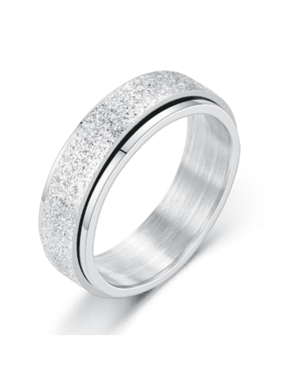 Fidget Ring,Anxiety-Relieving Function Fidget Rings,Rotatable Design Anxiety Ring,8