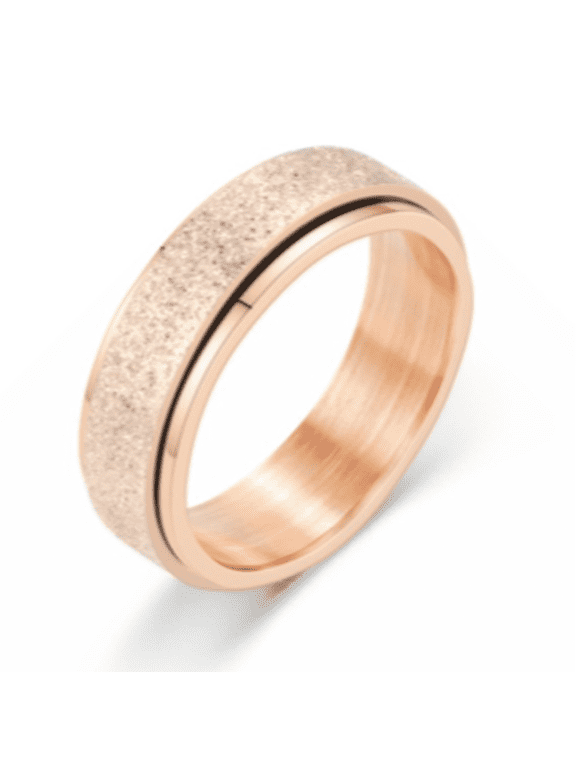 Fidget Ring,Couple Ring Fidget Rings,Titanium Matte Texture Anxiety Ring,10