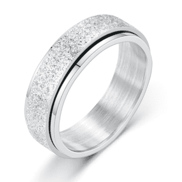 DESIGNICE Fidget Ring,Sleek Matte Fidget Rings,Soothing Anxiety Ring,Trendy Tungsten Rings for Women,5