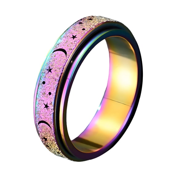 DESIGNICE Fidget Spinner Ring Spinner Ring Men Women Anxiety Relief Fidget Rings Fidget Rings for Anxiety Size8